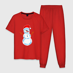 Мужская пижама Мультяшный новогодний снеговик