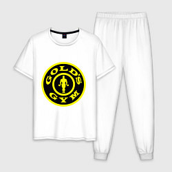 Пижама хлопковая мужская Golds GYM, цвет: белый