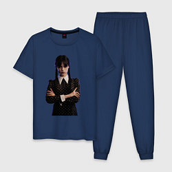 Пижама хлопковая мужская Уэнсдей Аддамс, цвет: тёмно-синий