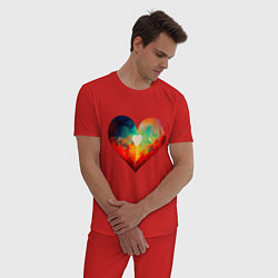 Пижама хлопковая мужская My Heart, цвет: красный — фото 2