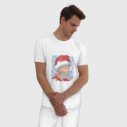 Пижама хлопковая мужская Claus christmas, цвет: белый — фото 2
