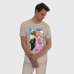 Пижама хлопковая мужская Cardcaptor Sakura - characters, цвет: миндальный — фото 2