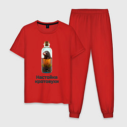Пижама хлопковая мужская Настойка кротовухи, цвет: красный