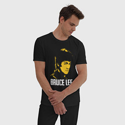 Пижама хлопковая мужская Bruce Lee warrior, цвет: черный — фото 2