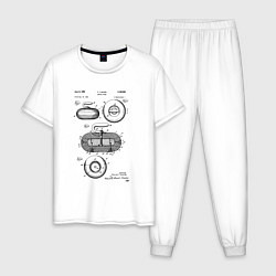 Пижама хлопковая мужская Патент на камень для керлинга, цвет: белый
