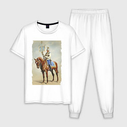 Пижама хлопковая мужская Лейб-Гвардии Кирасирский полк, цвет: белый
