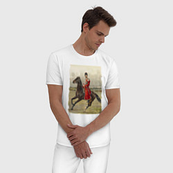 Пижама хлопковая мужская Николай II на коне, цвет: белый — фото 2