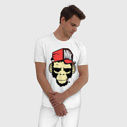 Пижама хлопковая мужская Monkey Swag, цвет: белый — фото 2