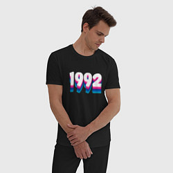 Пижама хлопковая мужская Made in 1992 vintage art, цвет: черный — фото 2
