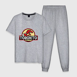 Пижама хлопковая мужская Toronto dinosaur, цвет: меланж