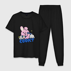 Пижама хлопковая мужская Cooky BT21 Jungkook, цвет: черный