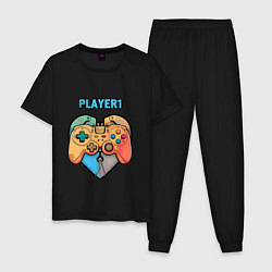 Пижама хлопковая мужская Player 1, цвет: черный