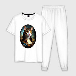Мужская пижама Леди кошка - нейросеть - портрет