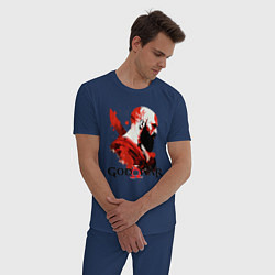 Пижама хлопковая мужская Кратос, арт, цвет: тёмно-синий — фото 2