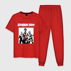 Пижама хлопковая мужская Greed Day rock, цвет: красный