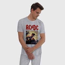 Пижама хлопковая мужская AC DC Angus, цвет: меланж — фото 2