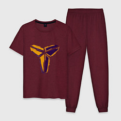 Пижама хлопковая мужская Kobe logo, цвет: меланж-бордовый