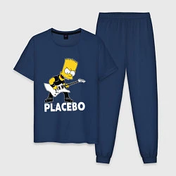 Пижама хлопковая мужская Placebo Барт Симпсон рокер, цвет: тёмно-синий