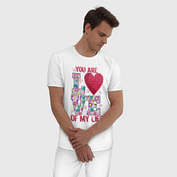 Пижама хлопковая мужская Любовь всей жизни, цвет: белый — фото 2