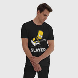Пижама хлопковая мужская Slayer Барт Симпсон рокер, цвет: черный — фото 2