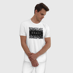 Пижама хлопковая мужская Грация леопарда, цвет: белый — фото 2