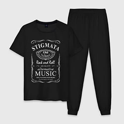 Пижама хлопковая мужская Stigmata в стиле Jack Daniels, цвет: черный