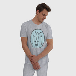 Пижама хлопковая мужская Милый слоник, цвет: меланж — фото 2