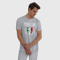 Пижама хлопковая мужская Italy map, цвет: меланж — фото 2