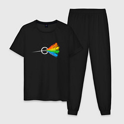 Пижама хлопковая мужская Покемоны в стиле Pink Floyd, цвет: черный