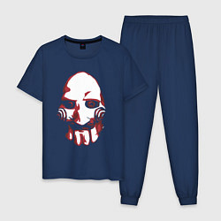 Пижама хлопковая мужская Saw mask, цвет: тёмно-синий