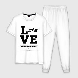 Пижама хлопковая мужская Counter-Strike 2 love classic, цвет: белый