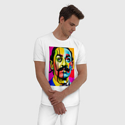 Пижама хлопковая мужская Salvador Dali, цвет: белый — фото 2