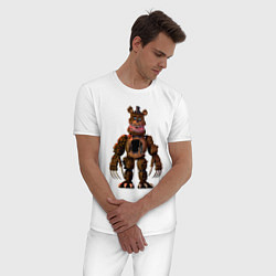 Пижама хлопковая мужская Фредди Кошмар, цвет: белый — фото 2