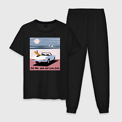 Мужская пижама Машина на пляже