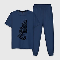 Пижама хлопковая мужская Pharaoh rap, цвет: тёмно-синий