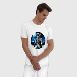 Пижама хлопковая мужская Cosmoboy, цвет: белый — фото 2