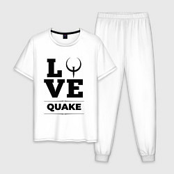 Пижама хлопковая мужская Quake love classic, цвет: белый