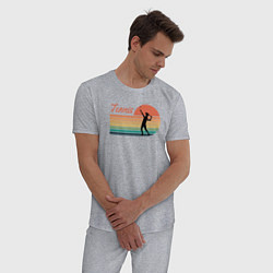 Пижама хлопковая мужская Tennis player, цвет: меланж — фото 2