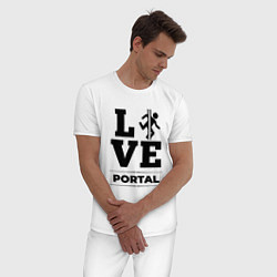 Пижама хлопковая мужская Portal love classic, цвет: белый — фото 2