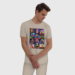 Пижама хлопковая мужская Звездный путь посторы, цвет: миндальный — фото 2