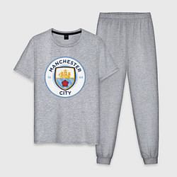 Пижама хлопковая мужская Manchester City FC, цвет: меланж