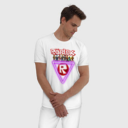 Пижама хлопковая мужская Roblox, роблокс, цвет: белый — фото 2