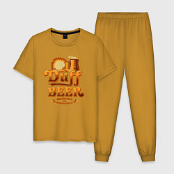 Пижама хлопковая мужская Duff beer brewing, цвет: горчичный