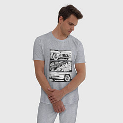 Пижама хлопковая мужская Mercedes-Benz 300SL Roadster V2, цвет: меланж — фото 2