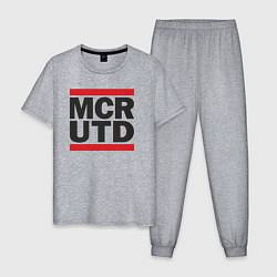 Пижама хлопковая мужская Run Manchester United, цвет: меланж