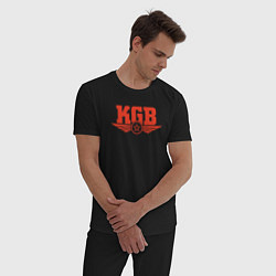 Пижама хлопковая мужская KGB Red, цвет: черный — фото 2