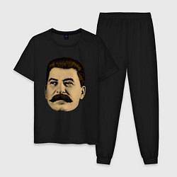 Пижама хлопковая мужская Сталин СССР, цвет: черный
