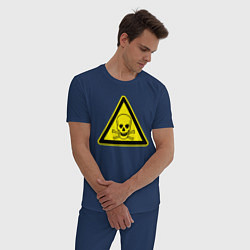 Пижама хлопковая мужская Треугольный череп, цвет: тёмно-синий — фото 2