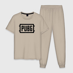 Пижама хлопковая мужская Логотип Pubg, цвет: миндальный