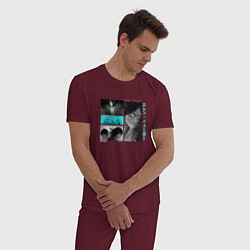 Пижама хлопковая мужская Эрен Йегер: трагедия души, цвет: меланж-бордовый — фото 2